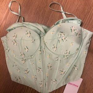 Mint Green Floral Bustier